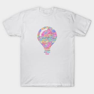 Light Bulb Idea Silhouette Shape Text Word Cloud T-Shirt